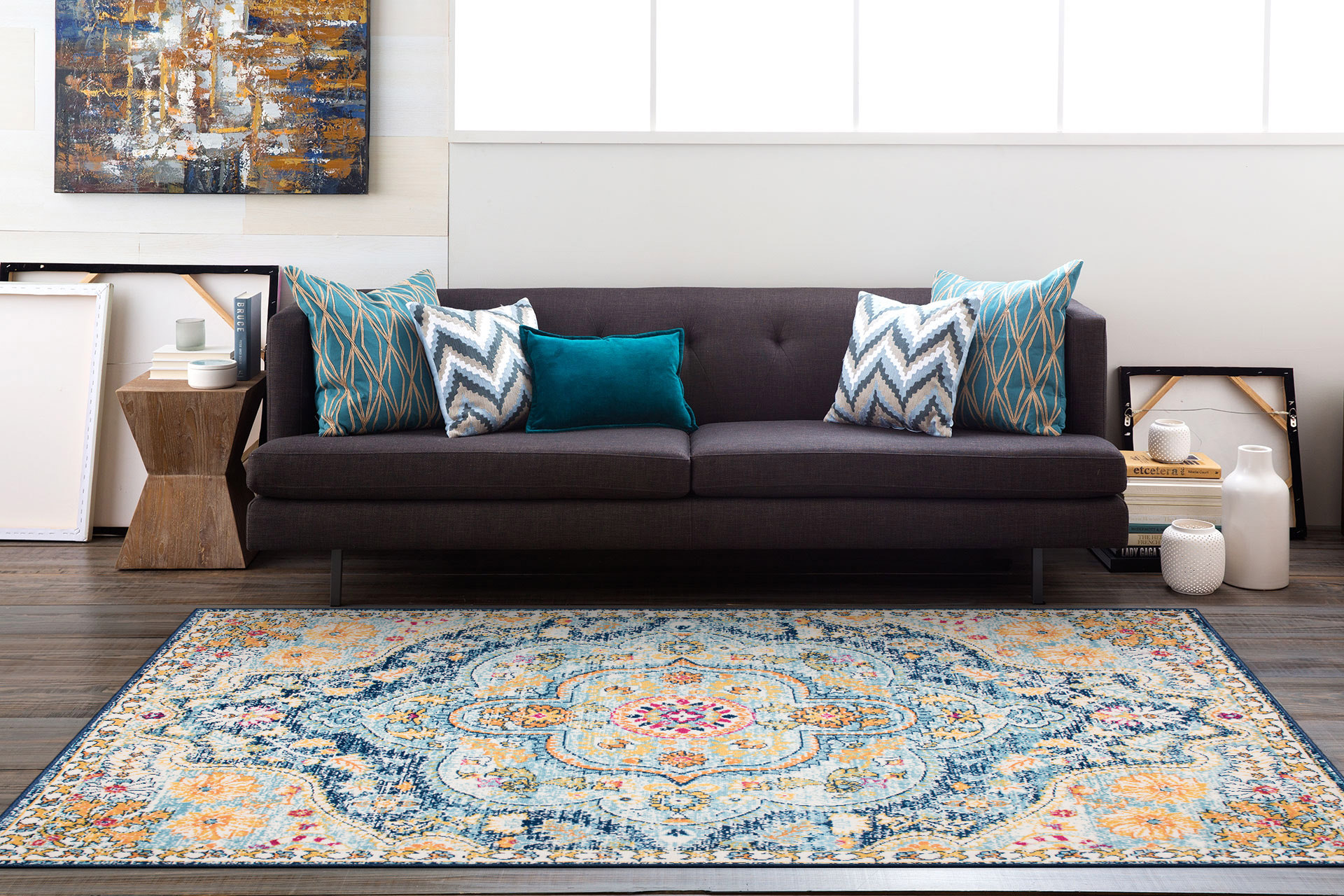 Area Rug Distressed Vintage Bohemian Traditional Carpet Living